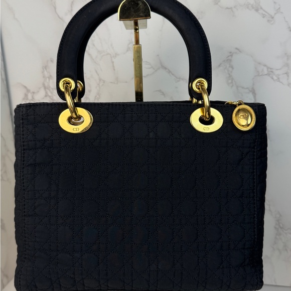 Dior Black Quilted Satchel with Gold Accents - Picture 2 of 13